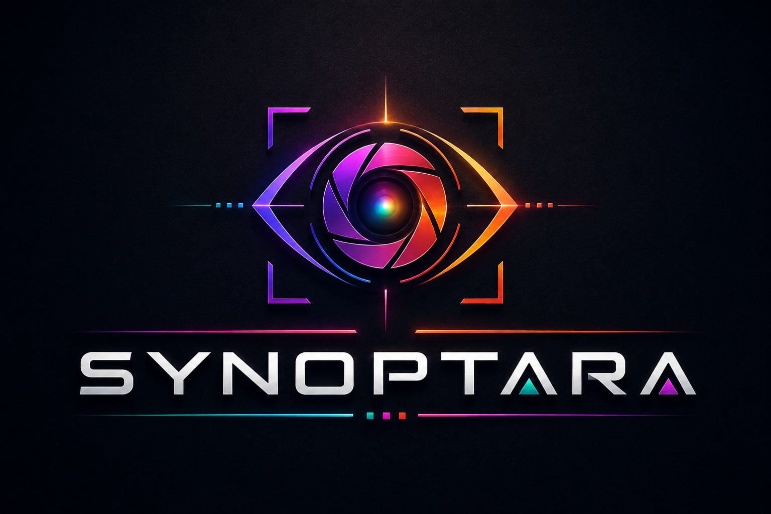 Logo SYNOPTARA con simbolo ottico multicolore